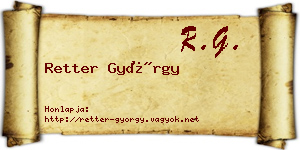 Retter György névjegykártya